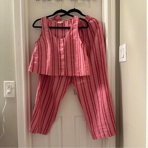 Beyond Nine Mabel pants & Betty top in pink stripes